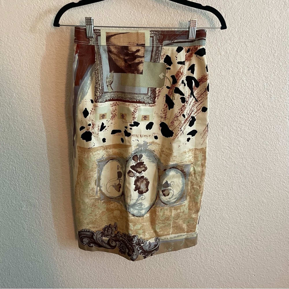 Louis Féraud Vintage Neutral Wearable Art 90s Skirt